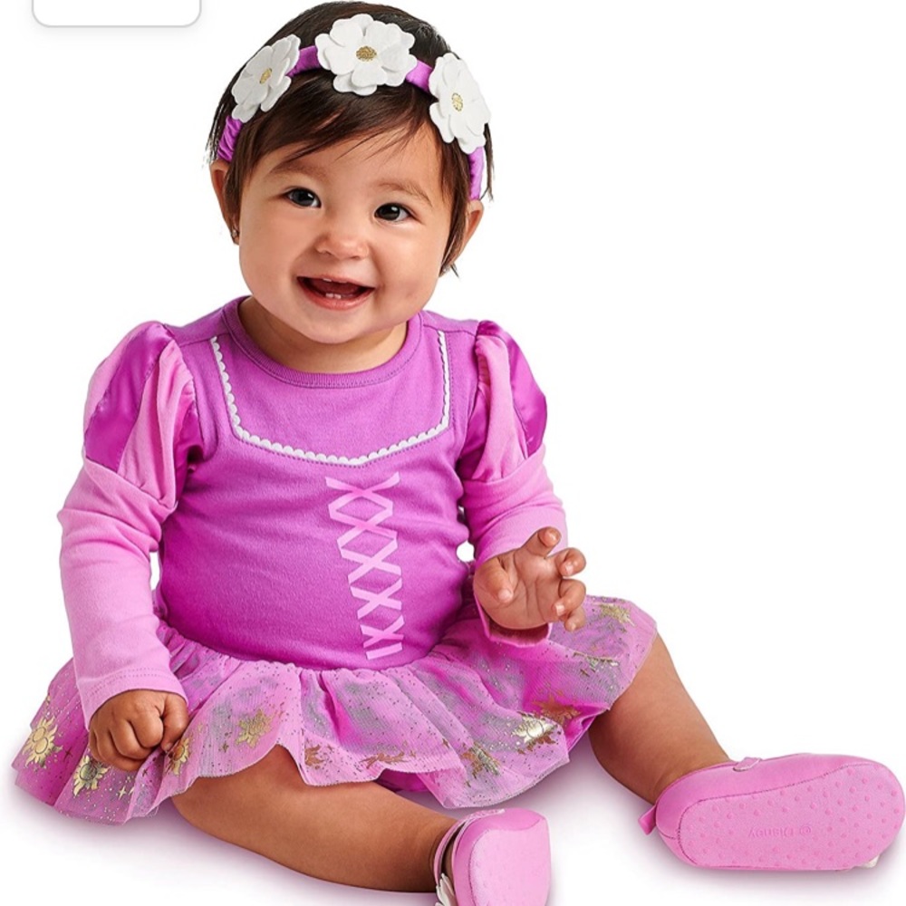 NWT Disney Rapunzel Costume Bodysuit with Headband